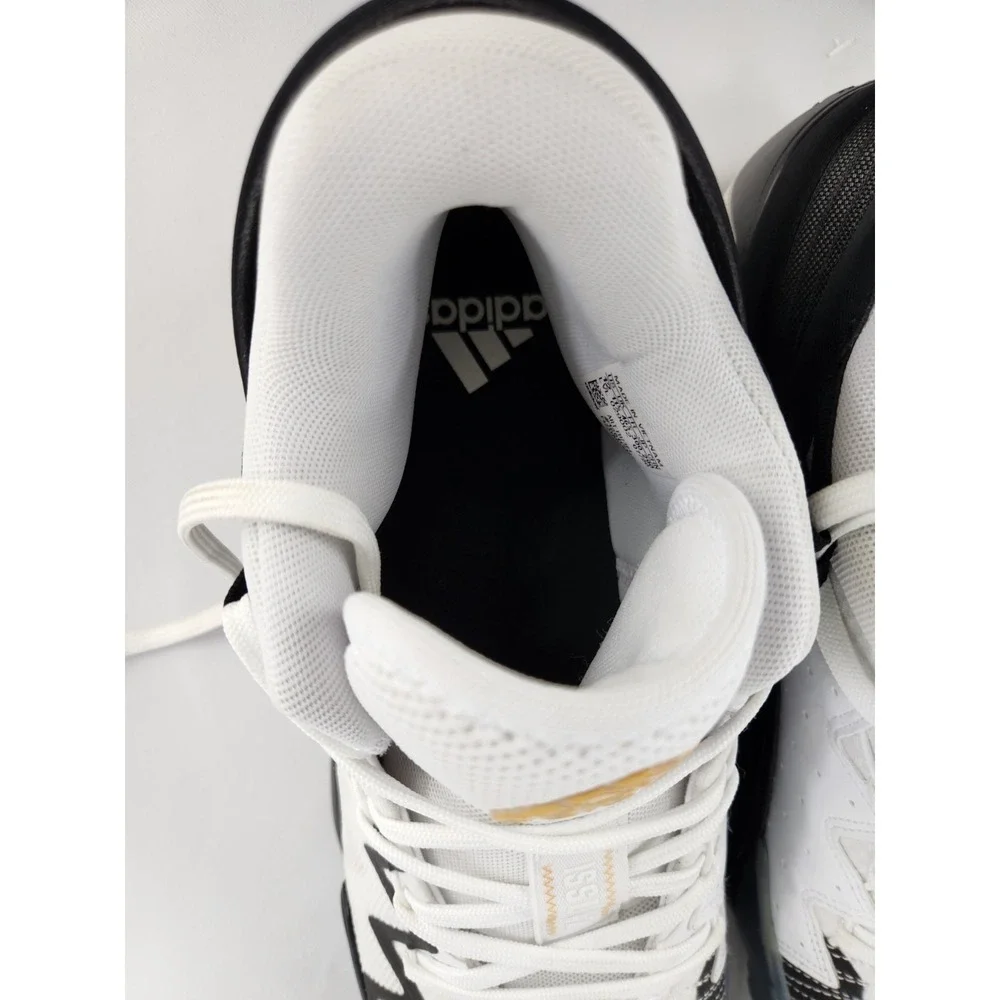 Adidas Men's D.O.N. Issue #2 Basketball Shoes White‎ Black Gold Sneakers Size 12